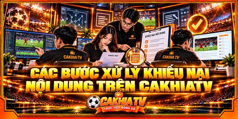 Các bước xử lý khiếu nại nội dung trên CakhiaTV