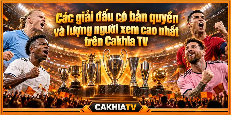 Các giải đấu có bản quyền và lượng người xem cao nhất trên Cakhia TV