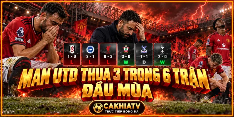 MU đã thua 3 trong 6 trận chính thức đầu mùa